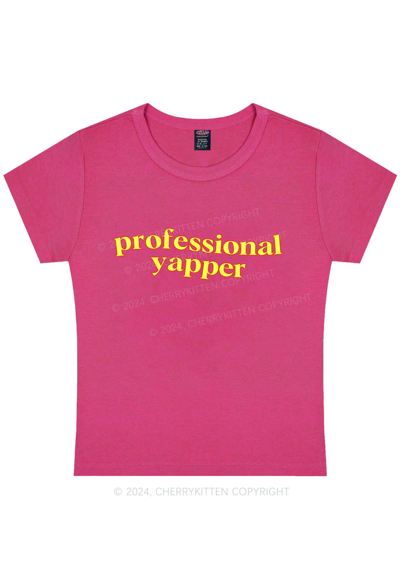 Curvy Professional Yapper Y2K Baby Tee Cherrykitten