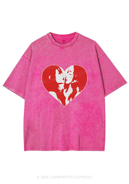 Kiss Girl Y2K Valentine's Day Washed Tee Cherrykitten