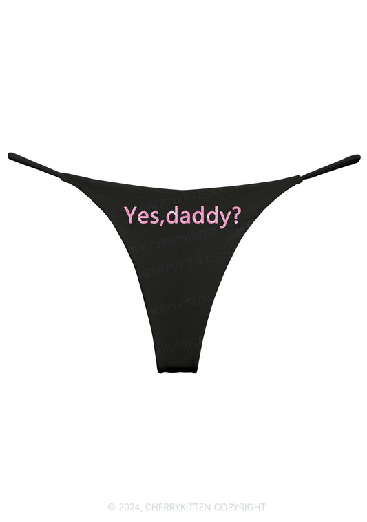 Glitter Yes Daddy Y2K Bikini String Thong Cherrykitten