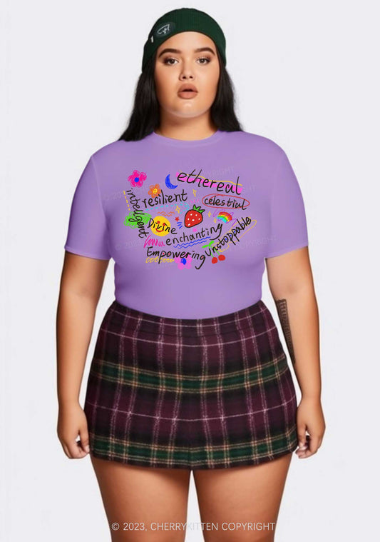 Curvy Girl Empowering Y2K Baby Tee Cherrykitten