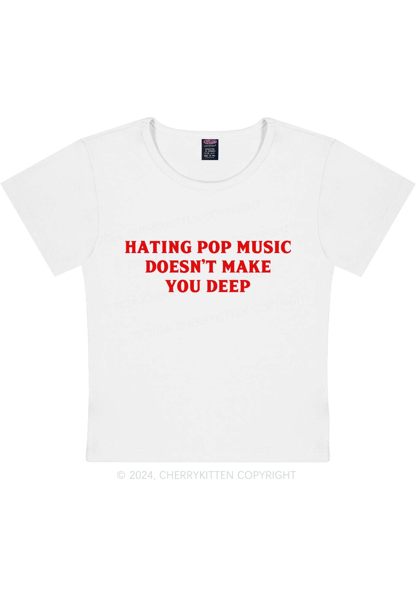 Hating Pop Music Y2K Baby Tee Cherrykitten