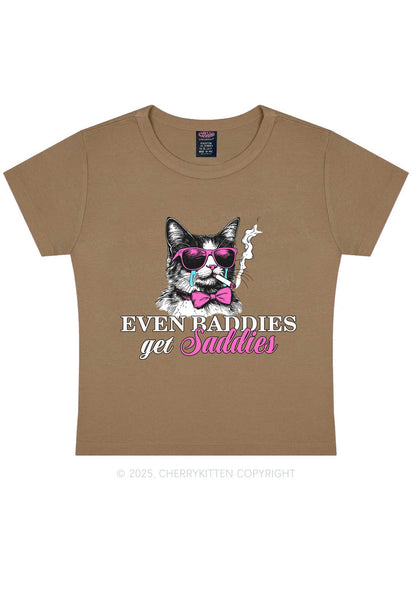 Baddies Cat Get Saddies Y2K Baby Tee Cherrykitten