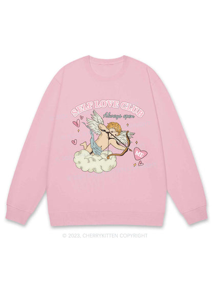 Self Love Club Always Open Y2K Sweatshirt Cherrykitten