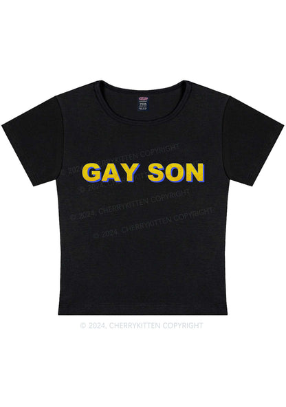 Gay Son Y2K Baby Tee Cherrykitten