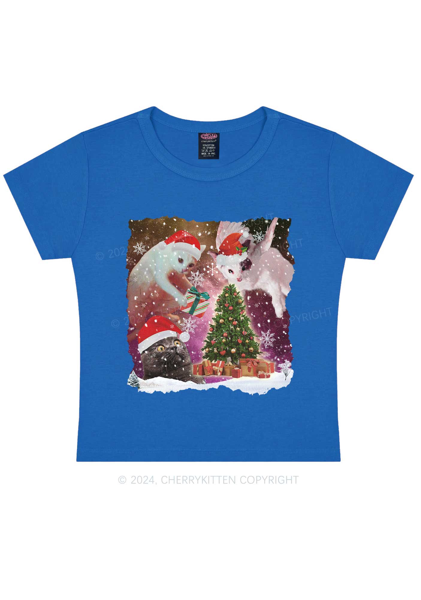 Christmas Cats Gift Y2K Baby Tee Cherrykitten