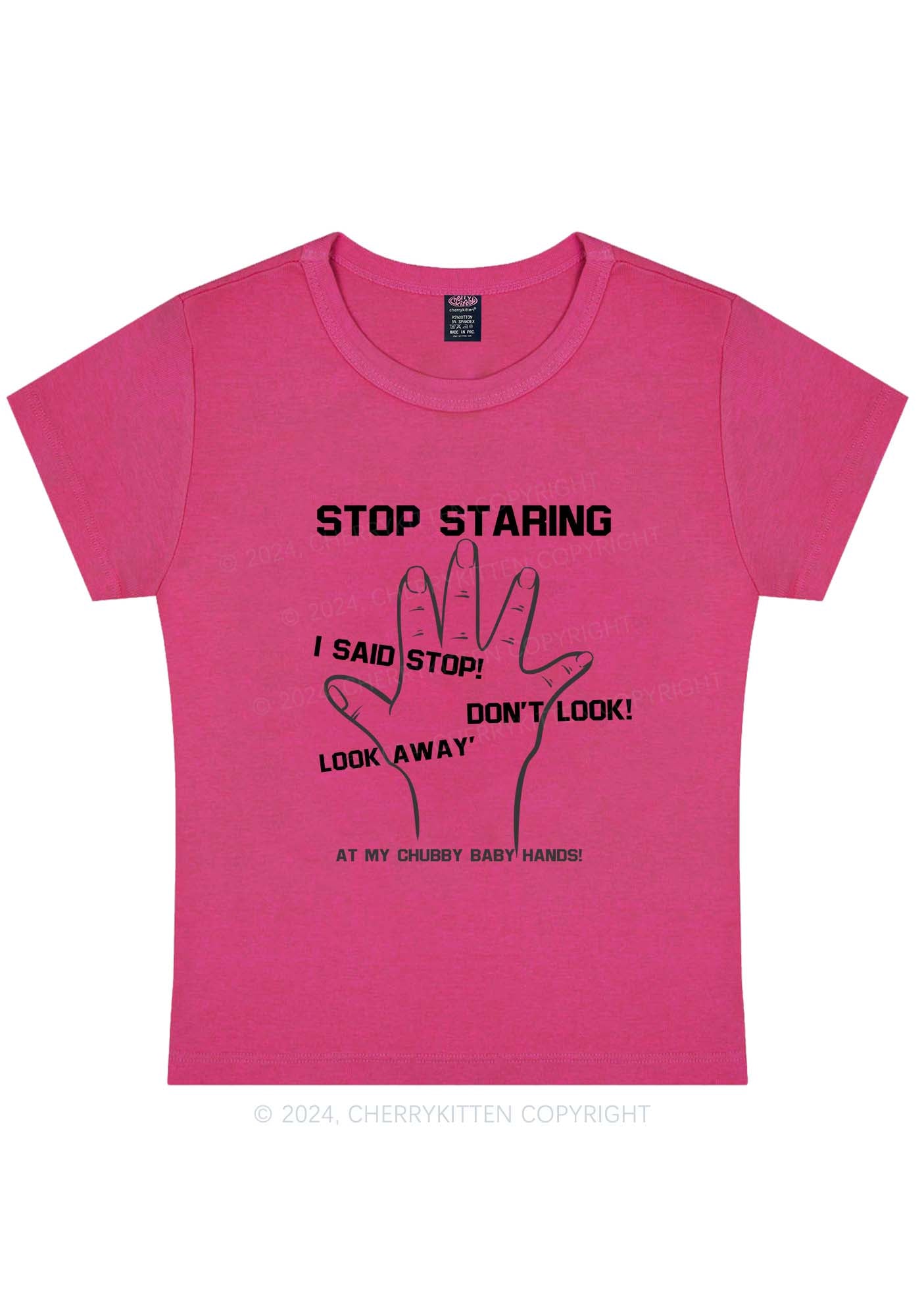 Curvy Stop Staring Y2K Baby Tee Cherrykitten