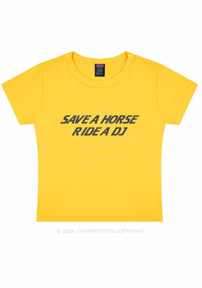 Ride A DJ Y2K Baby Tee Cherrykitten