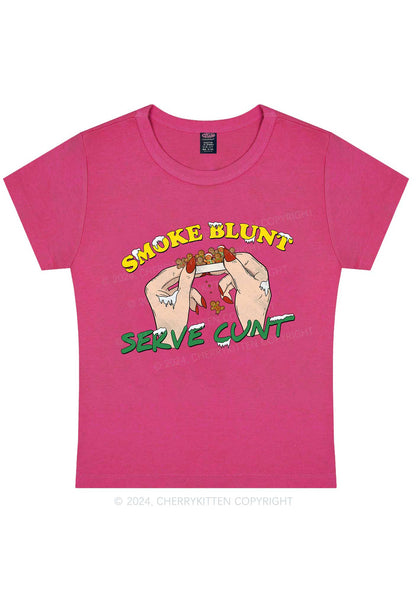 Christmas Smoke Blunt Y2K Baby Tee Cherrykitten