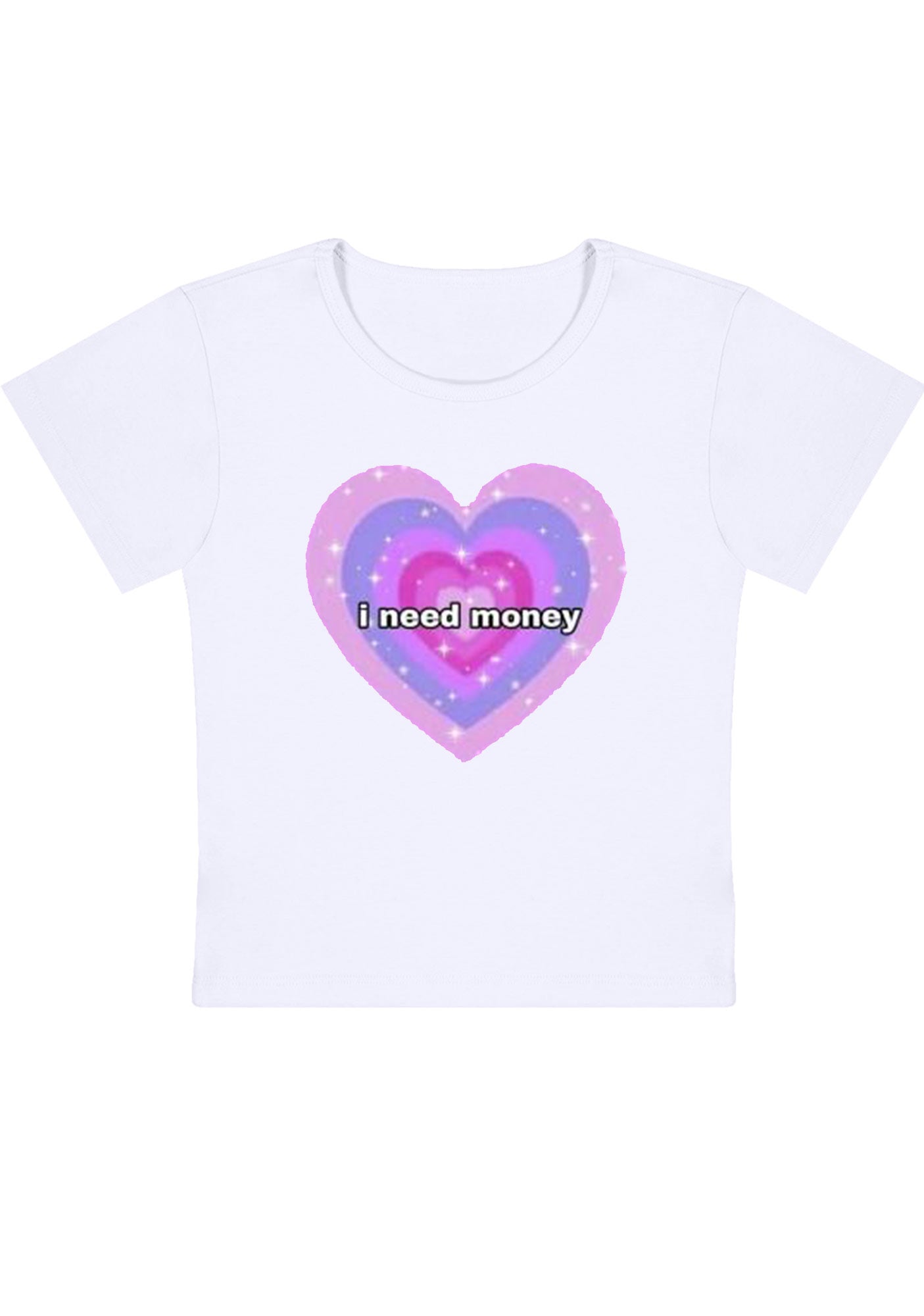 Curvy I Need Money Hearts Baby Tee