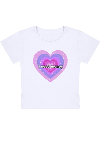 Curvy I Need Money Hearts Baby Tee