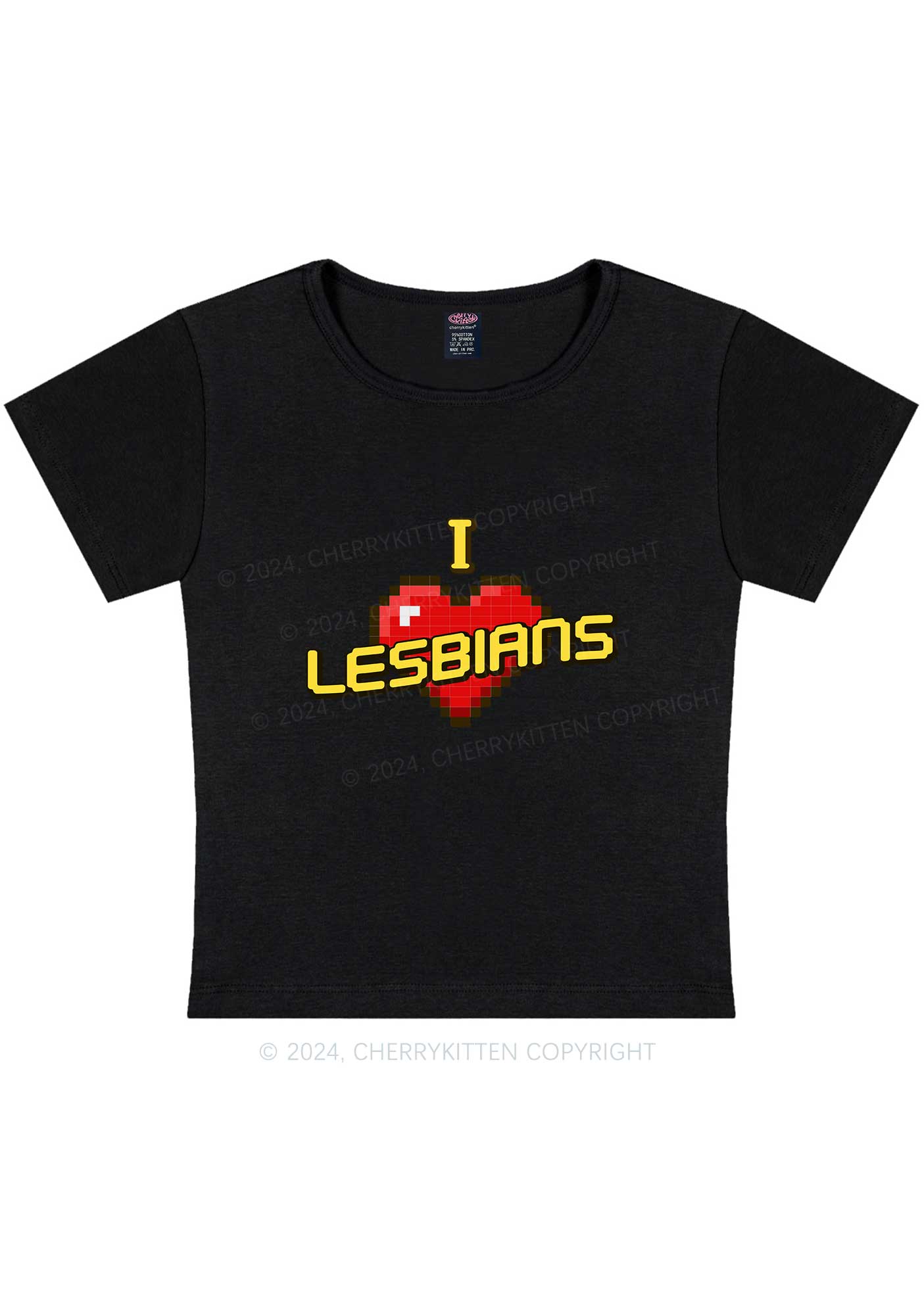 I Love Lesbians Y2K Baby Tee Cherrykitten