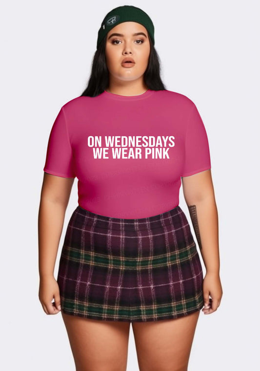 Curvy We Wear Pink Y2K Baby Tee Cherrykitten