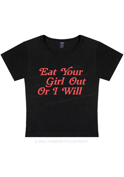 Curvy Eat Your Girl Out Y2K Baby Tee Cherrykitten