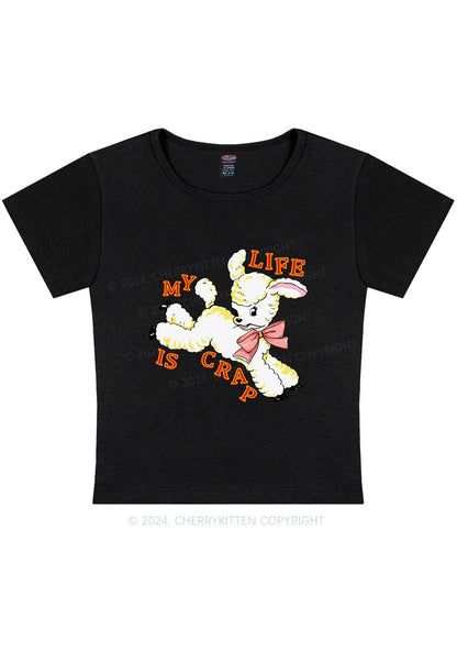 Curvy Life Is Crap Y2K Baby Tee Cherrykitten