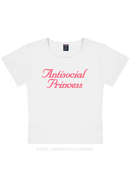 Antisocial Princess Y2K Baby Tee Cherrykitten