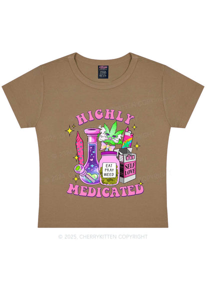 Highly Medicated Y2K Baby Tee Cherrykitten