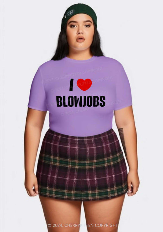 Curvy I Love B Jobs Y2K Baby Tee Cherrykitten