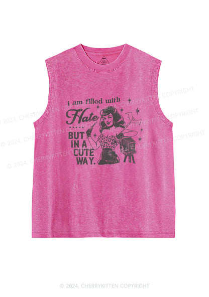 Hate In A Cute Way Y2K Washed Tank Cherrykitten