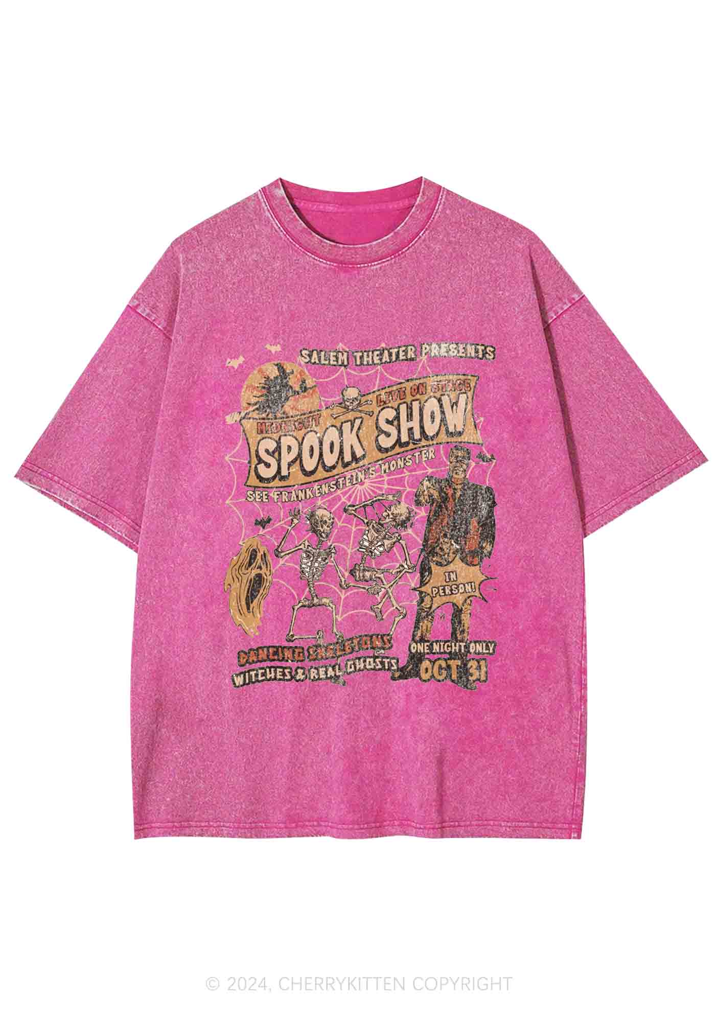 Halloween Spook Show Y2K Washed Tee Cherrykitten