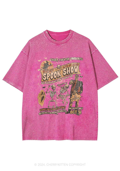 Halloween Spook Show Y2K Washed Tee Cherrykitten