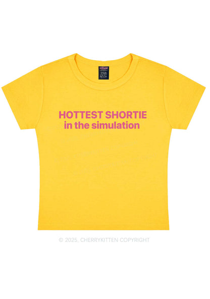 Hottest Shortie In The Simulation Y2K Baby Tee Cherrykitten