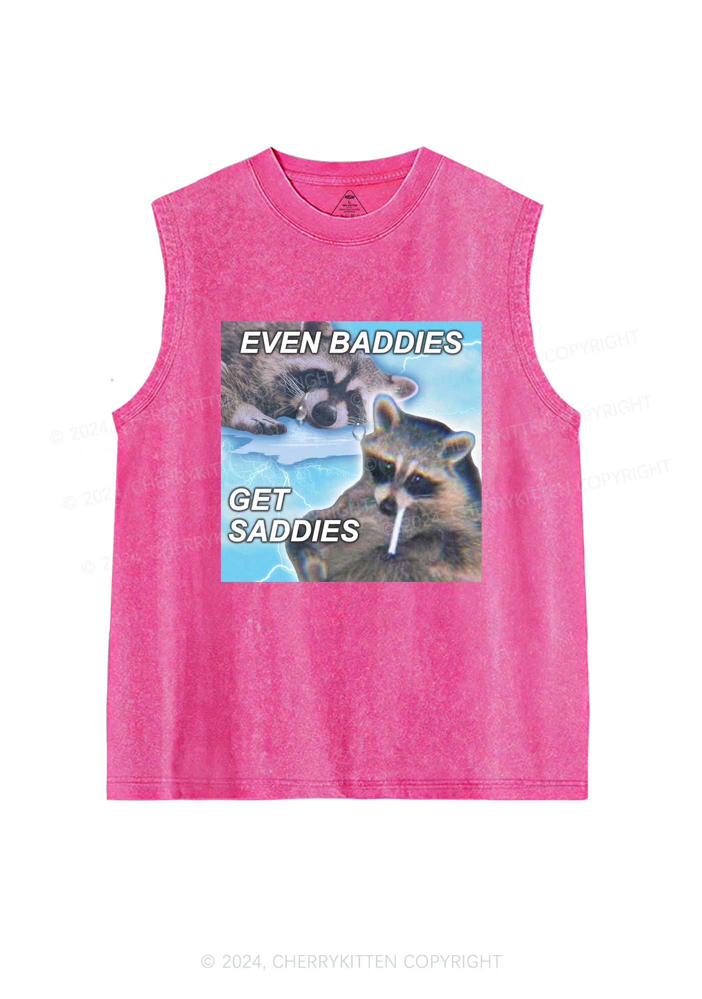 Crying Raccoon Y2K Washed Tank Cherrykitten