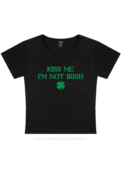 Im Not Irish St Patricks Y2K Baby Tee Cherrykitten