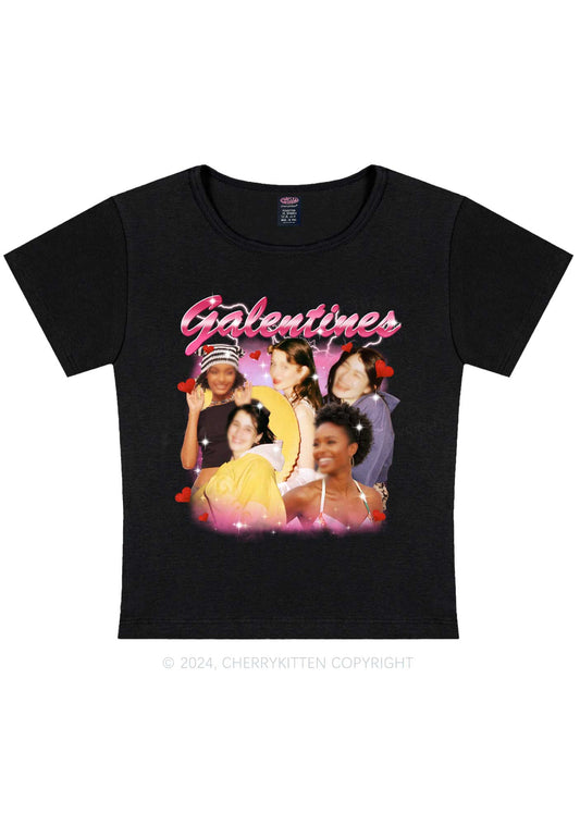 Galentines Custom Portrait Y2K Valentine's Day Baby Tee Cherrykitten