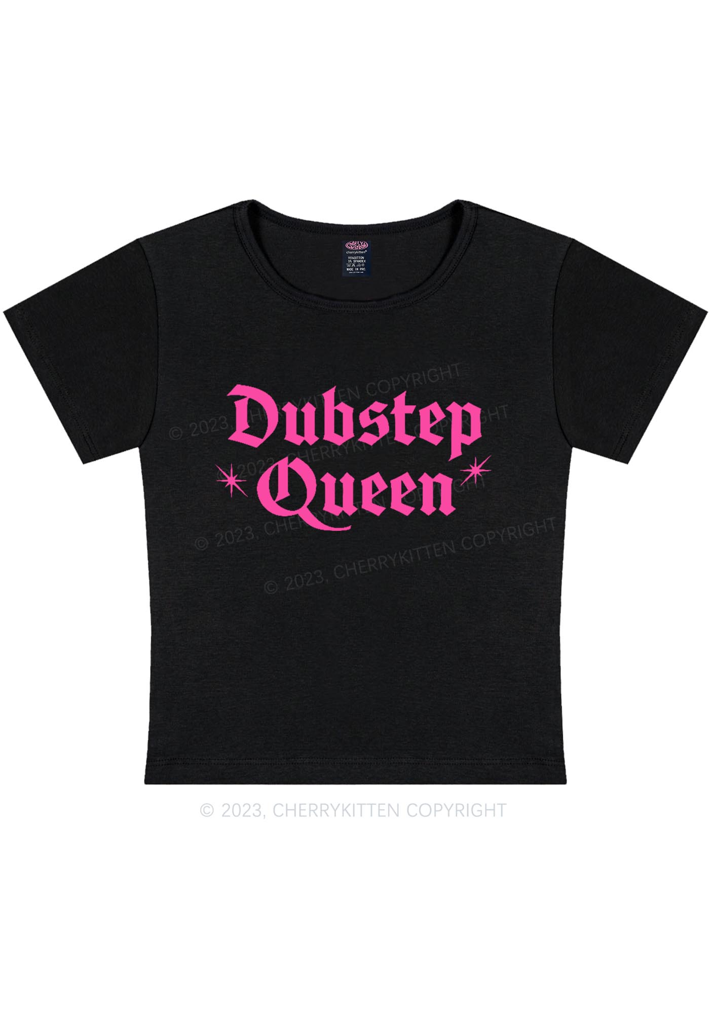 Curvy Dubstep Queen Y2K Baby Tee Cherrykitten