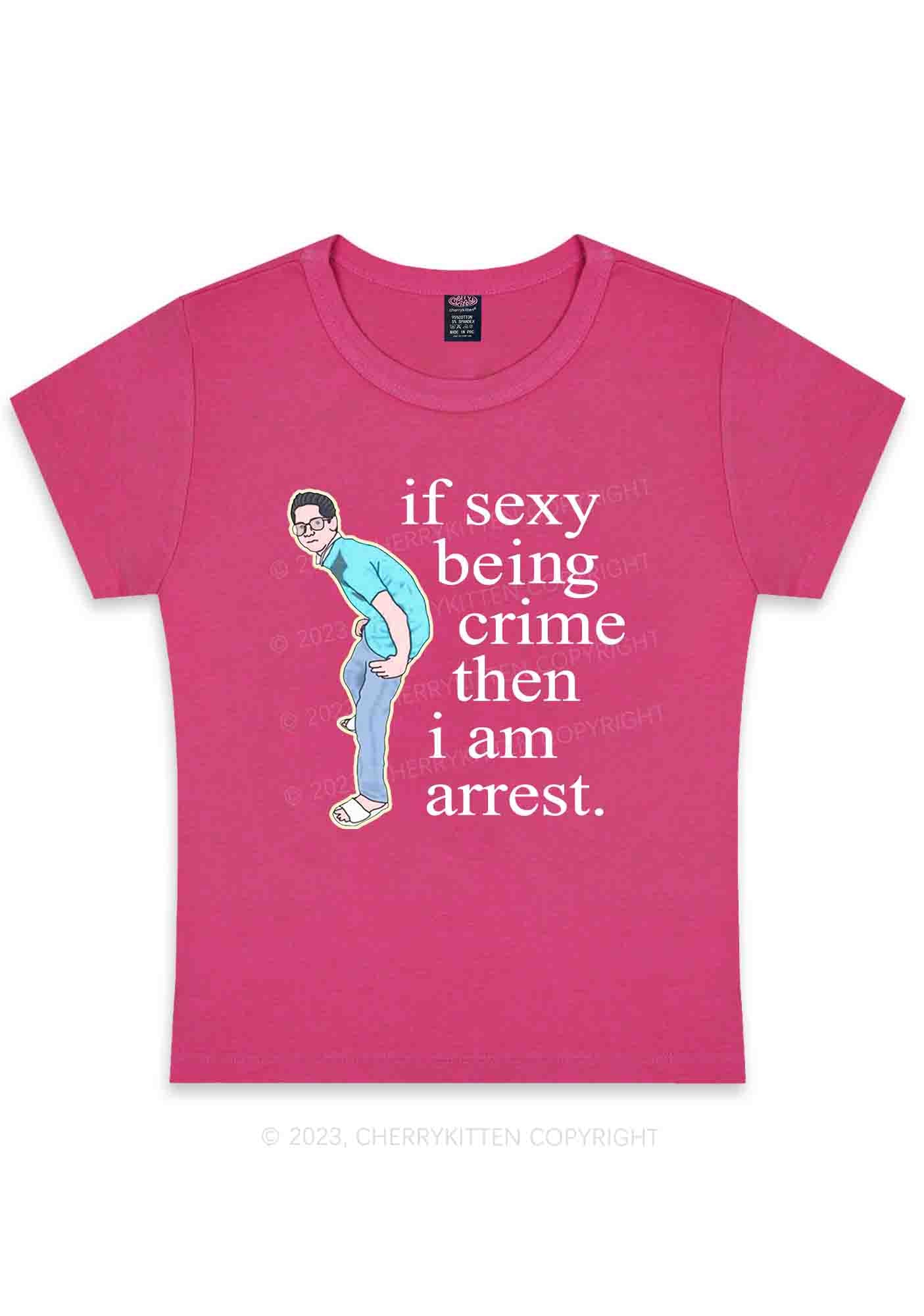 Curvy I Am Arrest Y2K Baby Tee Cherrykitten