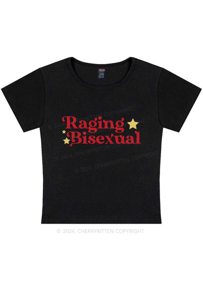 Curvy Raging Bisexual Stars Y2K Baby Tee Cherrykitten