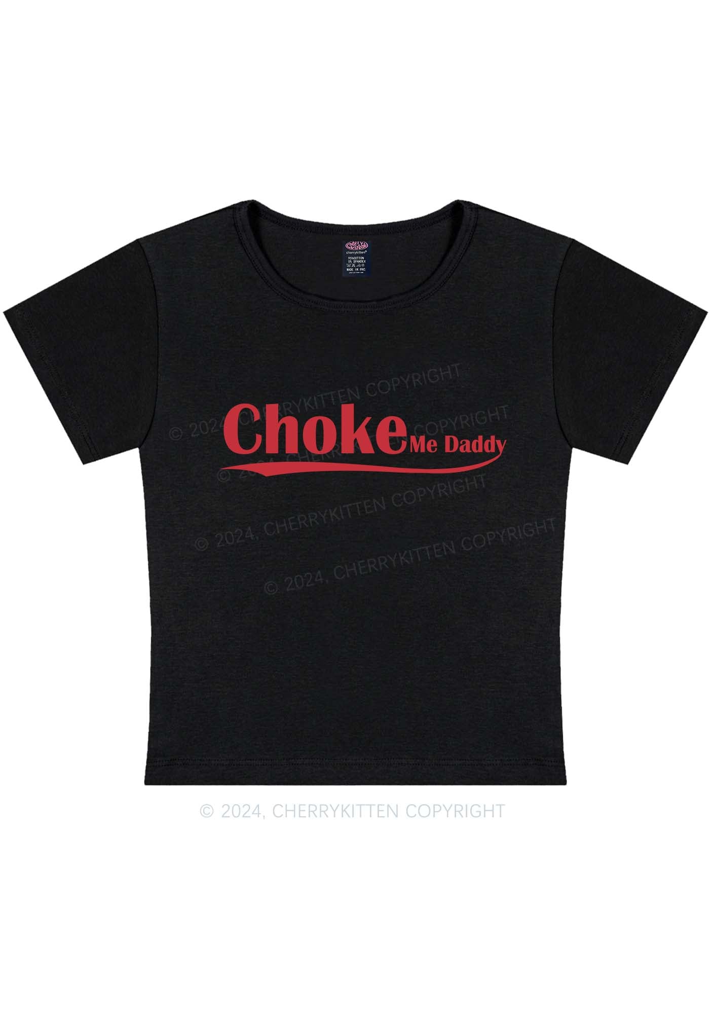 Curvy Choke Me Daddy Y2K Baby Tee Cherrykitten