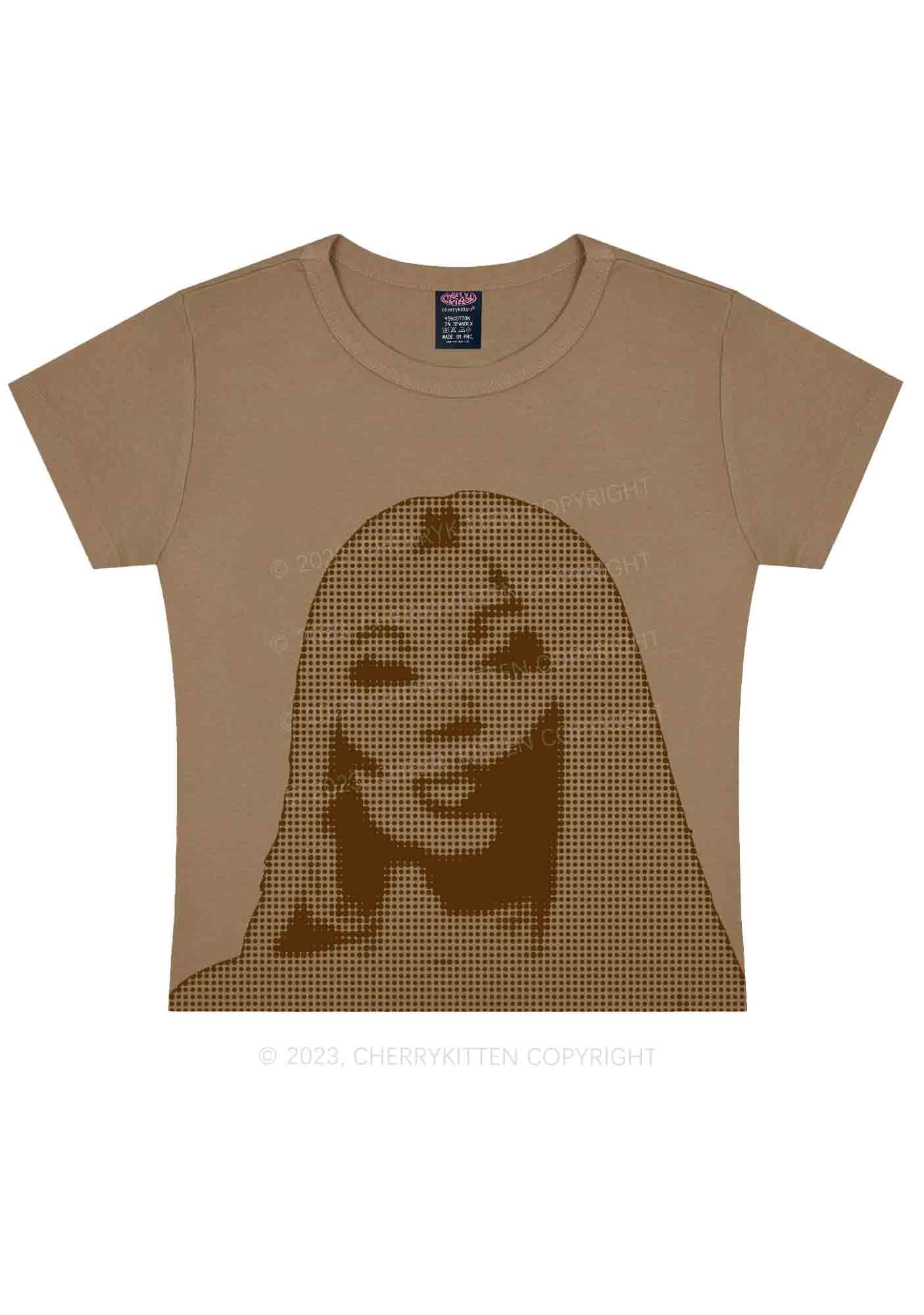 NM Pixel Portrait Y2K Baby Tee Cherrykitten