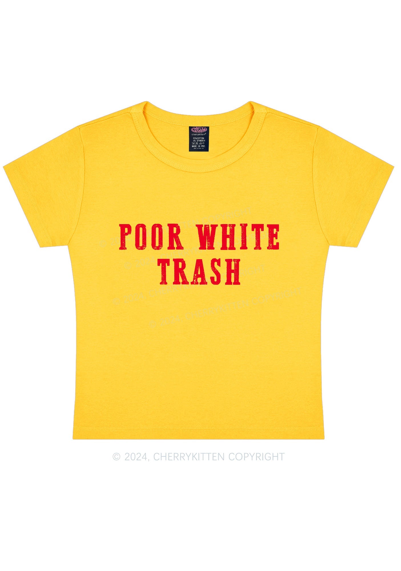 Poor White Trash Y2K Baby Tee Cherrykitten