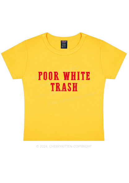 Poor White Trash Y2K Baby Tee Cherrykitten