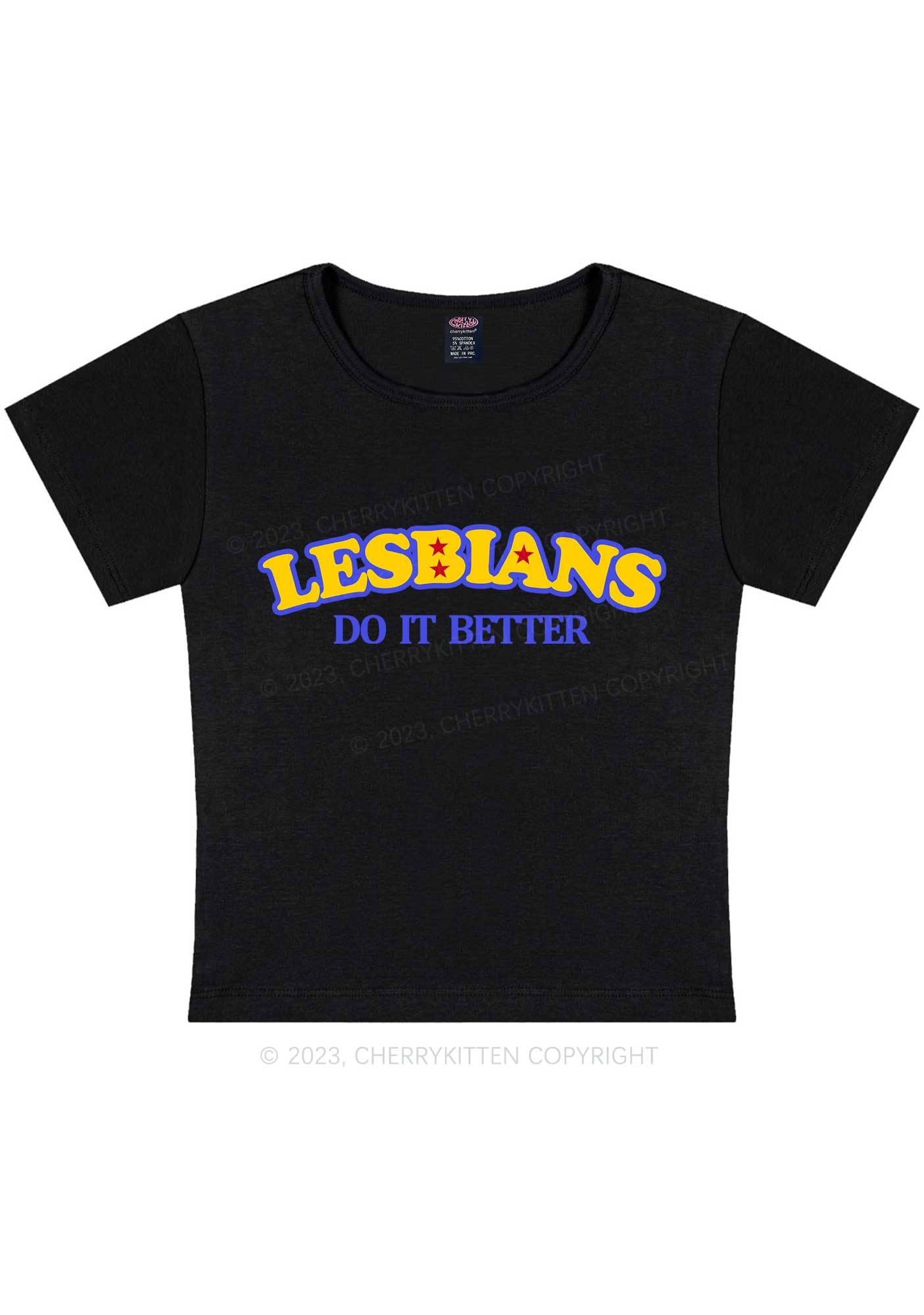 Curvy Lesbians Do It Better Y2K Baby Tee Cherrykitten