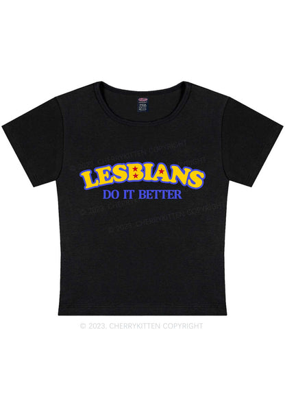 Curvy Lesbians Do It Better Y2K Baby Tee Cherrykitten