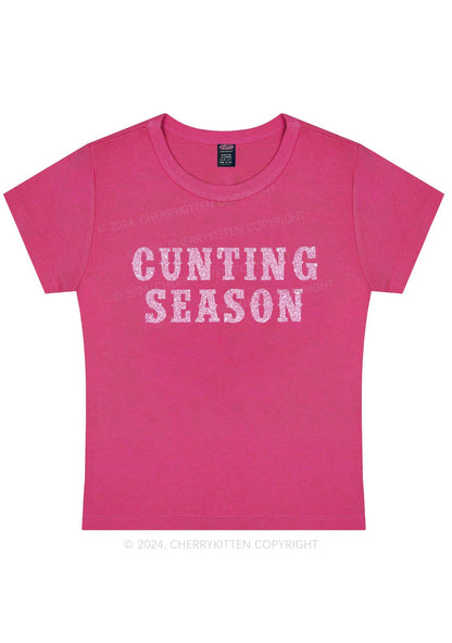 Glitter Cunting Season Y2K Baby Tee Cherrykitten