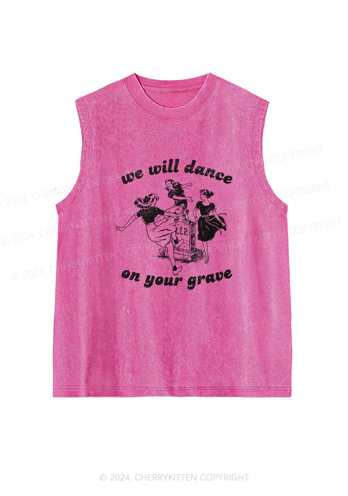 Dance On Your Grave Y2K Washed Tank Cherrykitten