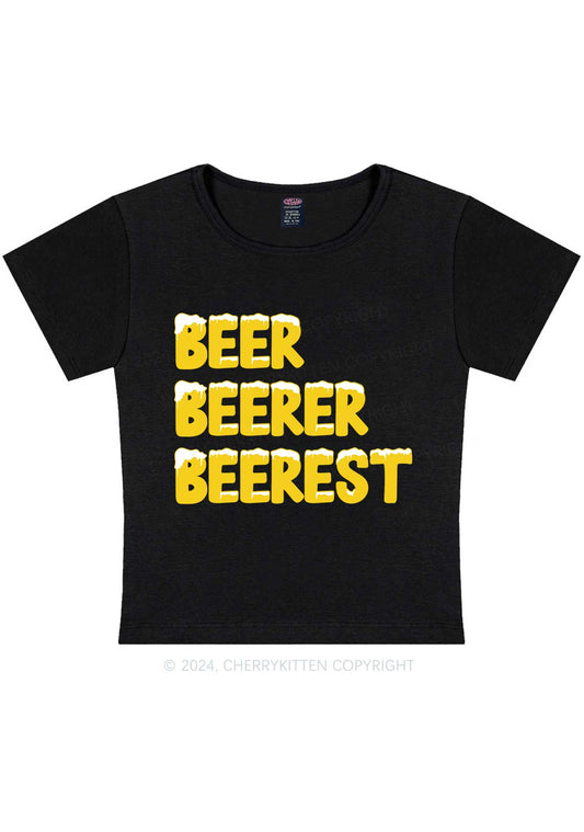 Beer Beerer Beerest Y2K Baby Tee Cherrykitten