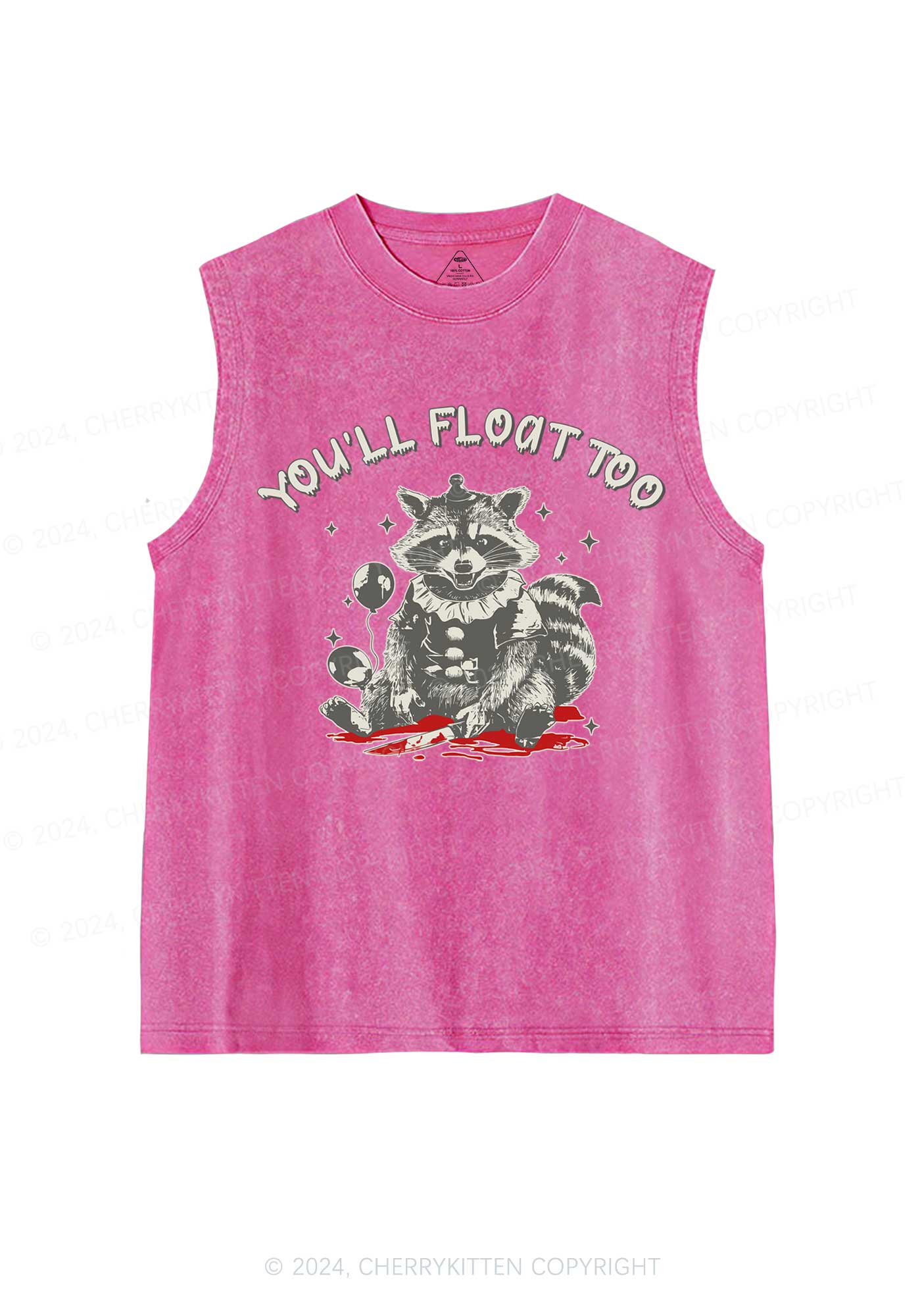 Halloween You'll Float Too Y2K Washed Tank Cherrykitten