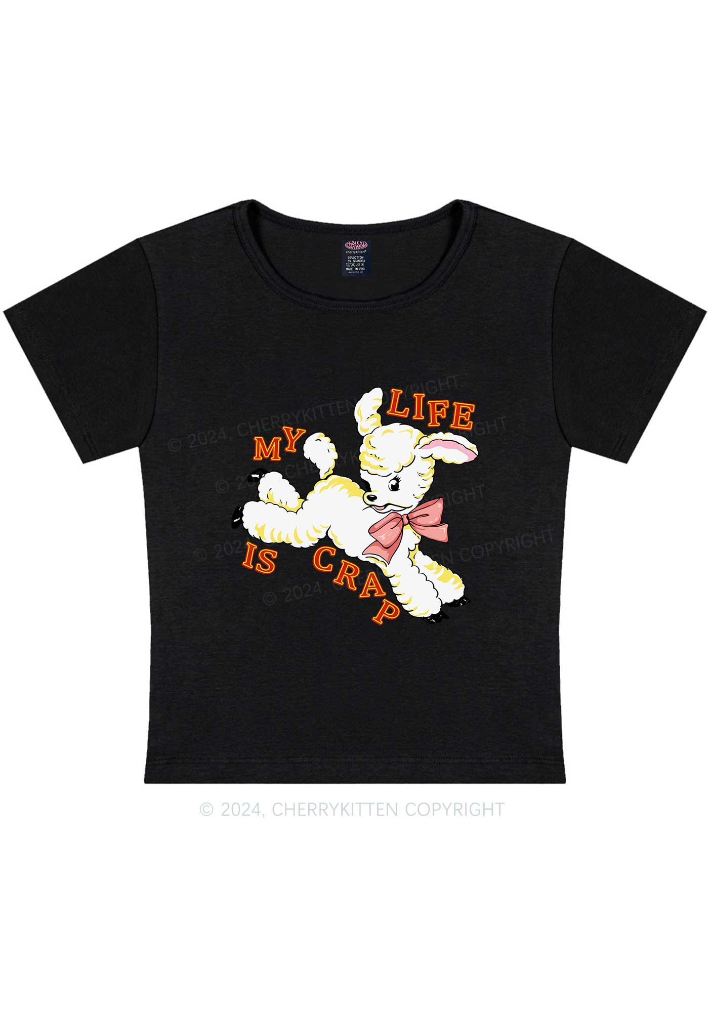 Life Is Crap Y2K Baby Tee Cherrykitten