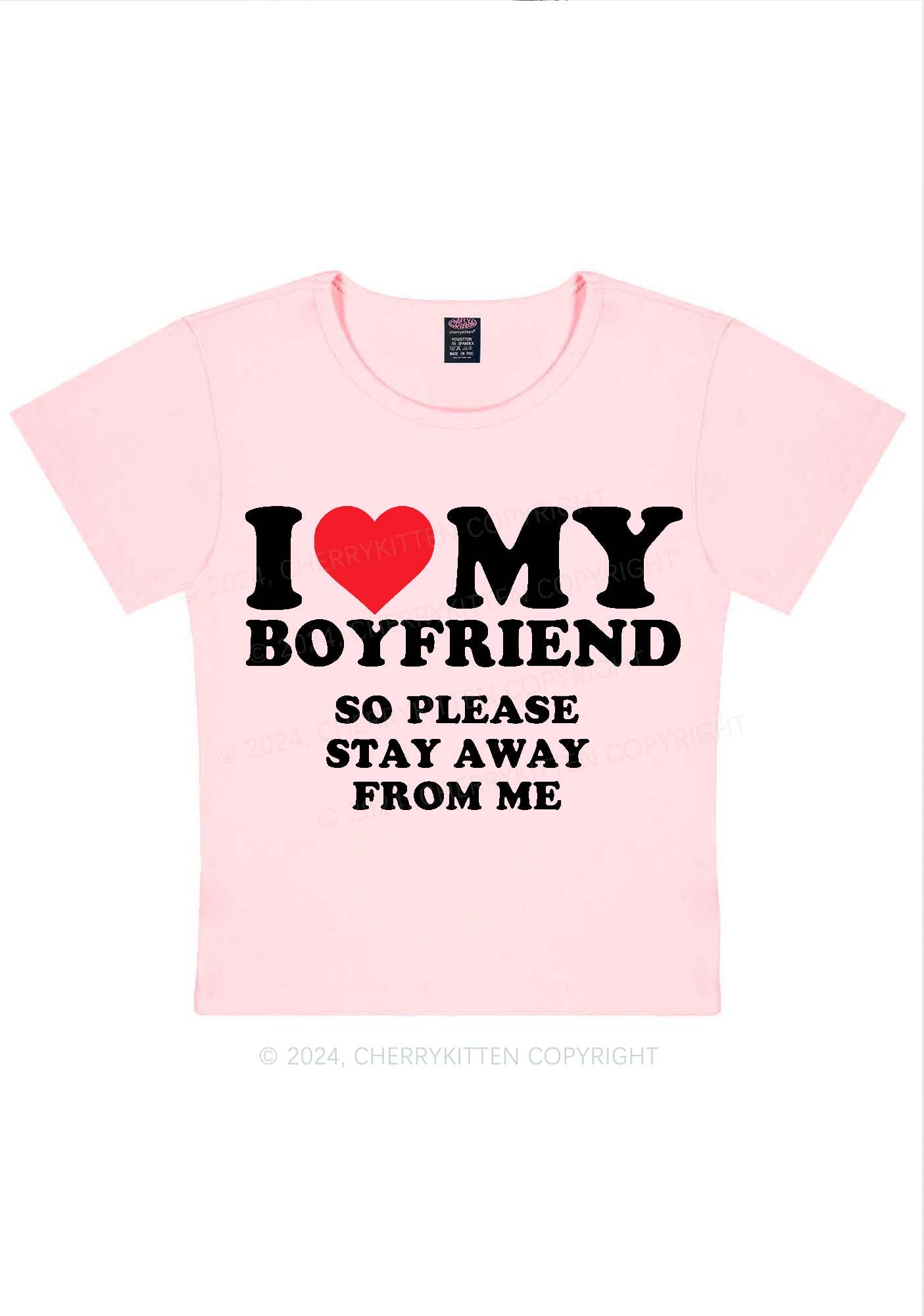 Stay Away From Me Y2K Valentine's Day Baby Tee Cherrykitten