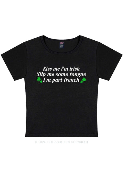 Im Part French St Patricks Y2K Baby Tee Cherrykitten