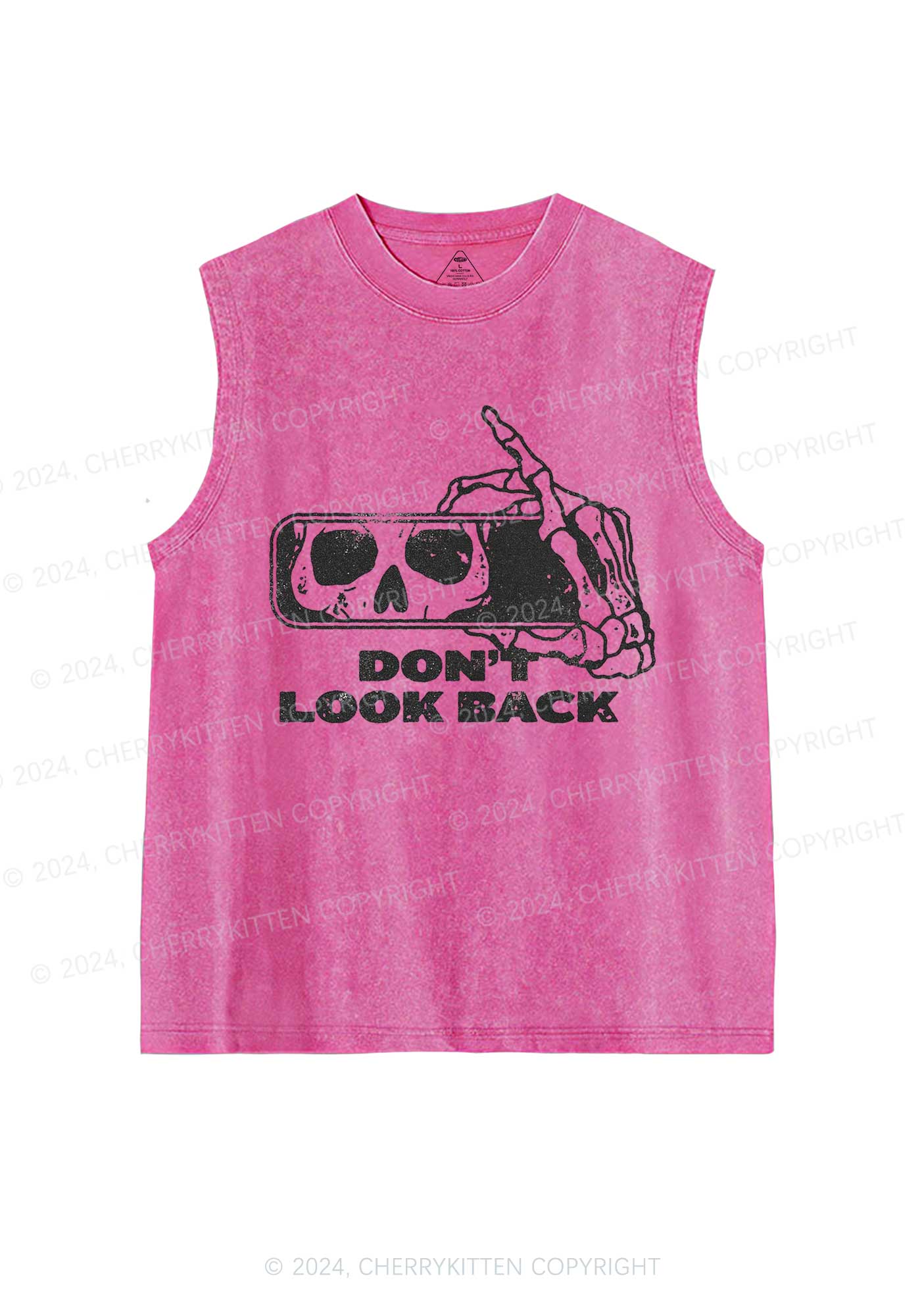 Halloween Don't Look Back Y2K Washed Tank Cherrykitten