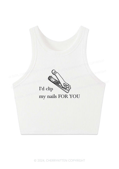 Clip Nails For You Y2K Crop Tank Top Cherrykitten