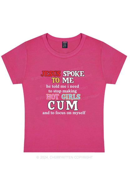 Stop Making Hot Girls Cum Y2K Baby Tee Cherrykitten