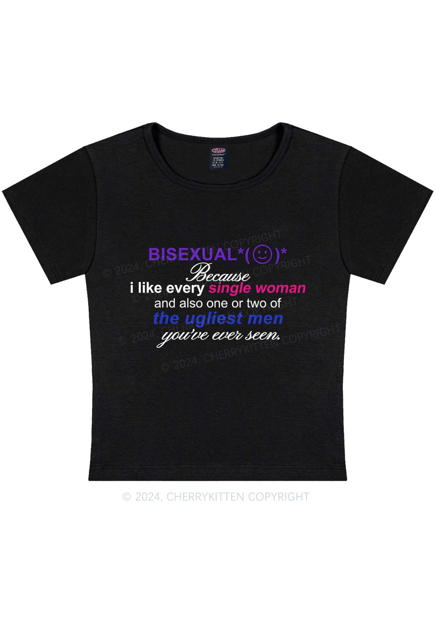 Curvy Bisexual Women Y2K Baby Tee Cherrykitten