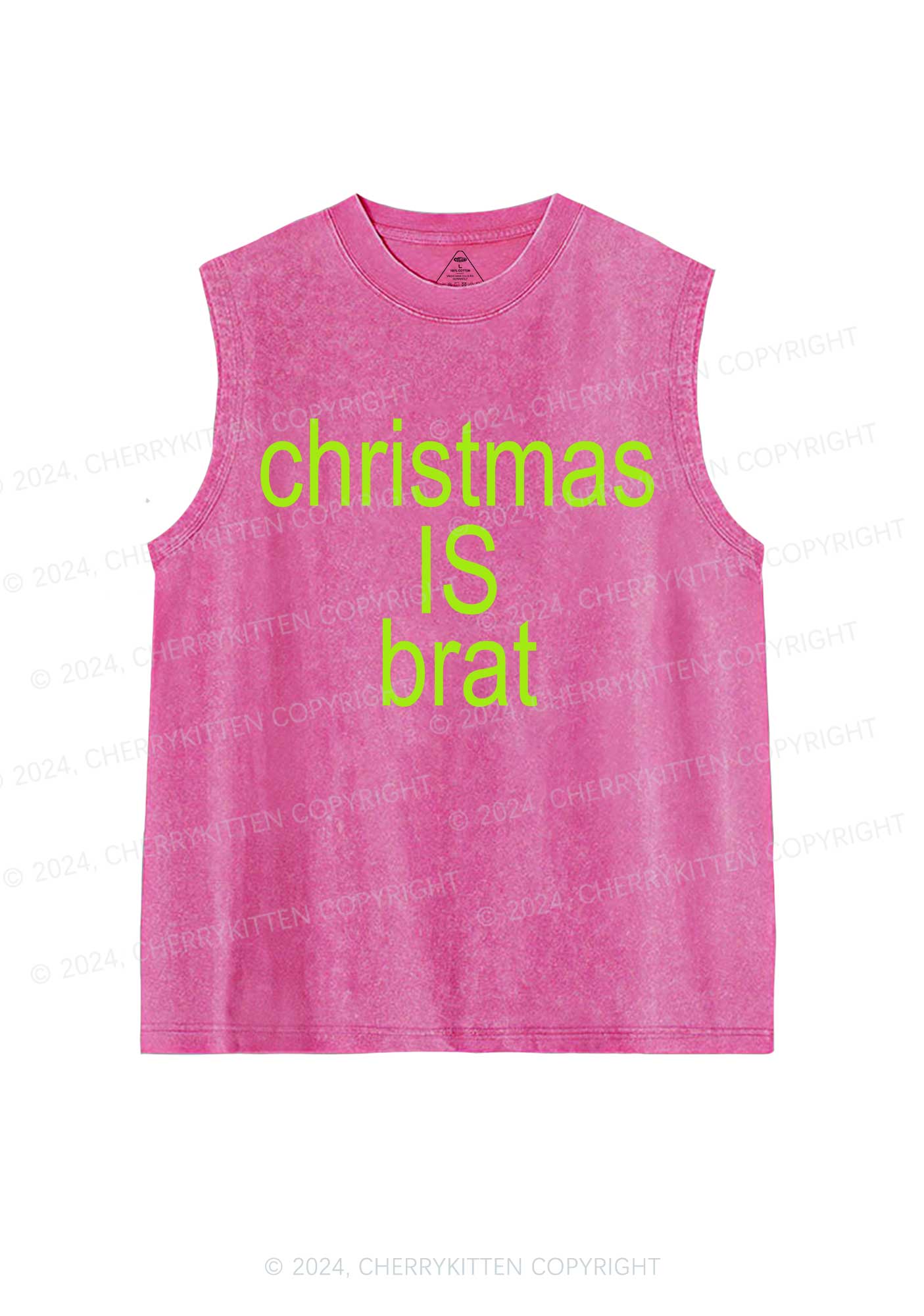 Christmas Is Brat Y2K Washed Tank Cherrykitten