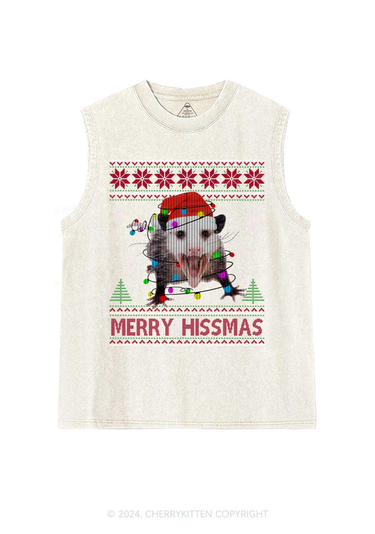 Christmas Merry Hissmas Y2K Washed Tank Cherrykitten